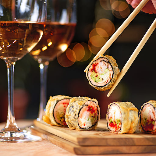 wine and sushi